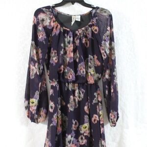 Mimi Chica Long Sleeve Floral Mini Dress